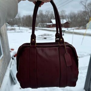 Genuine vintage COACH Leatherware NYC burgundy Madison satchel bag 80s